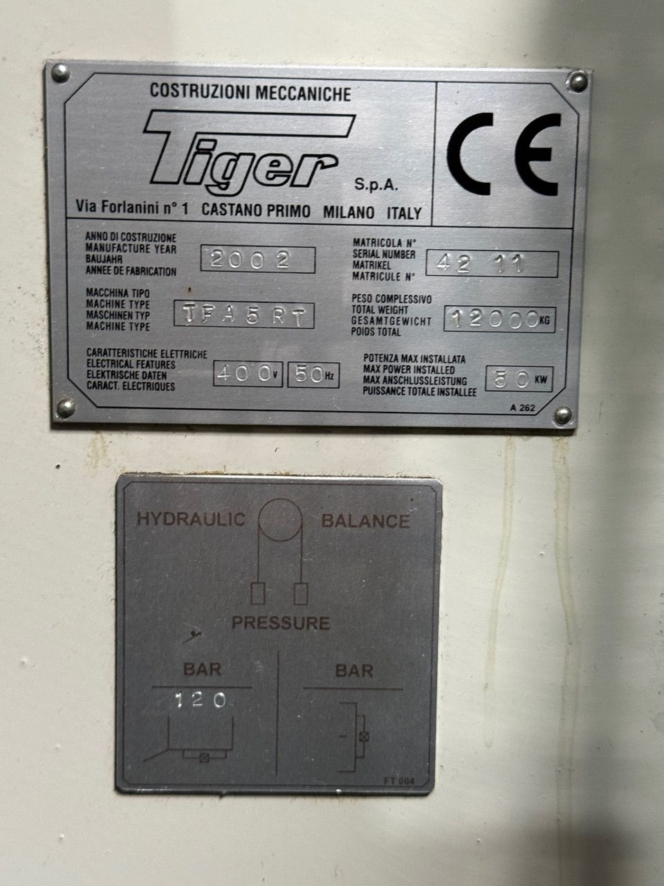 TIGER TFA 5RT CNC Bed Milling Machine